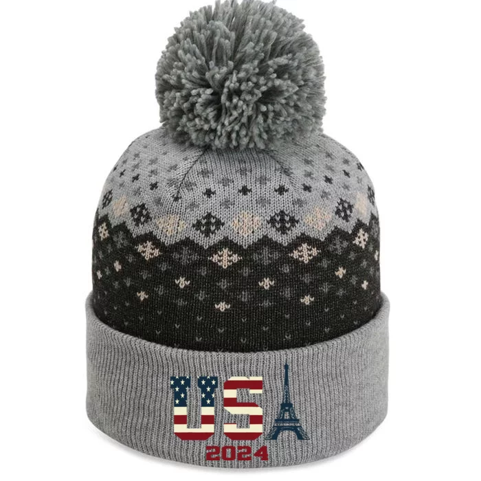 Usa Team American Flag Sport Usa 2024 The Baniff Cuffed Pom Beanie