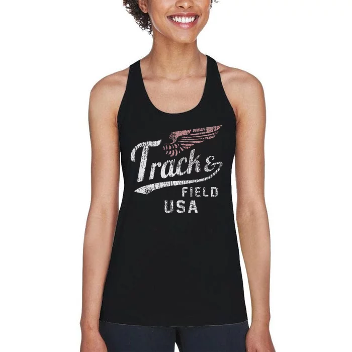 Usa Track And Field Faded Jersey Women's Racerback Tank