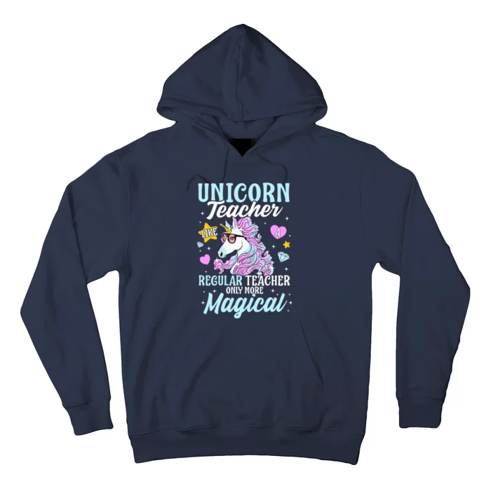 Unicorn Teacher Back To School Cute Magic Teacher Hoodie