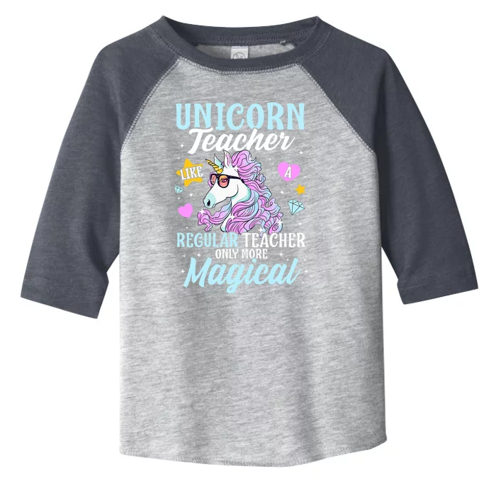 Unicorn Teacher Back To School Cute Magic Teacher Toddler Fine Jersey T-Shirt