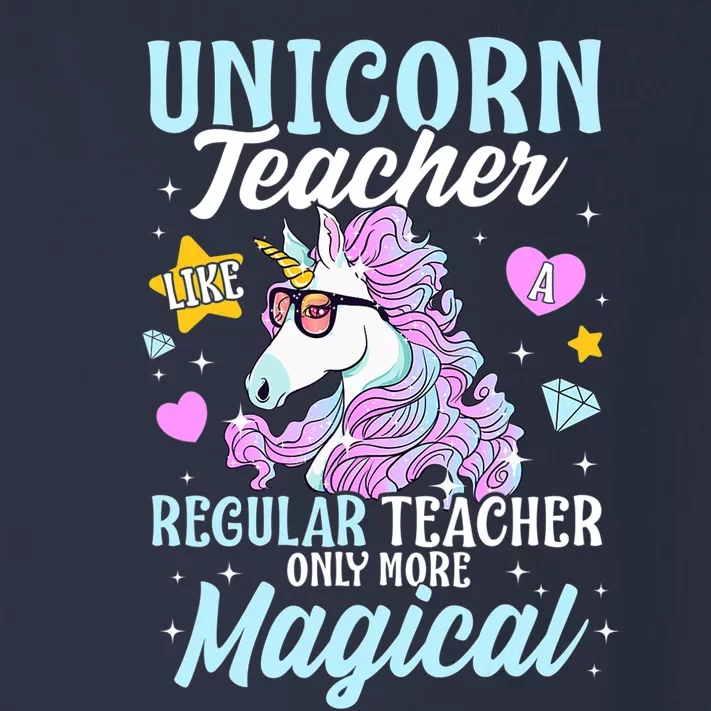 Unicorn Teacher Back To School Cute Magic Teacher Toddler Long Sleeve Shirt