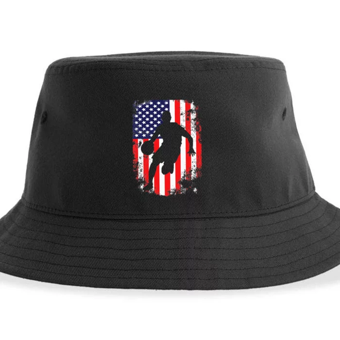 USA Team Basketball 2021 Supporter American Patriotic Flag Sustainable Bucket Hat