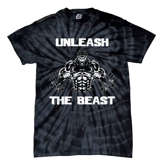 Unleash The Beast Gorilla Body Building Motivation Gift Tie-Dye T-Shirt