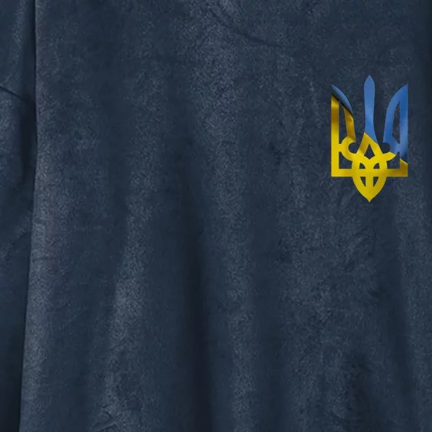 Ukraine Trident Coat Of Arms Flag Ukrainian Pride Hooded Wearable Blanket