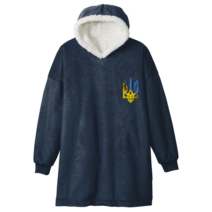 Ukraine Trident Coat Of Arms Flag Ukrainian Pride Hooded Wearable Blanket