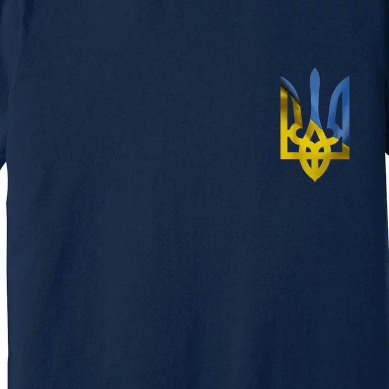 Ukraine Trident Coat Of Arms Flag Ukrainian Pride Premium T-Shirt