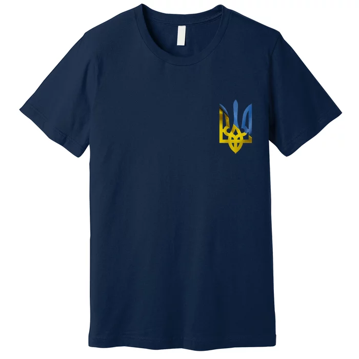 Ukraine Trident Coat Of Arms Flag Ukrainian Pride Premium T-Shirt