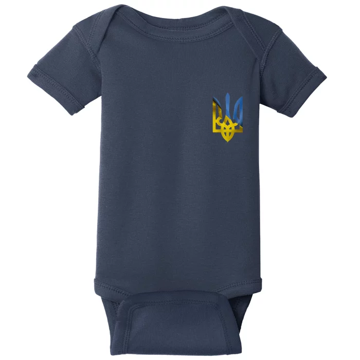 Ukraine Trident Coat Of Arms Flag Ukrainian Pride Baby Bodysuit