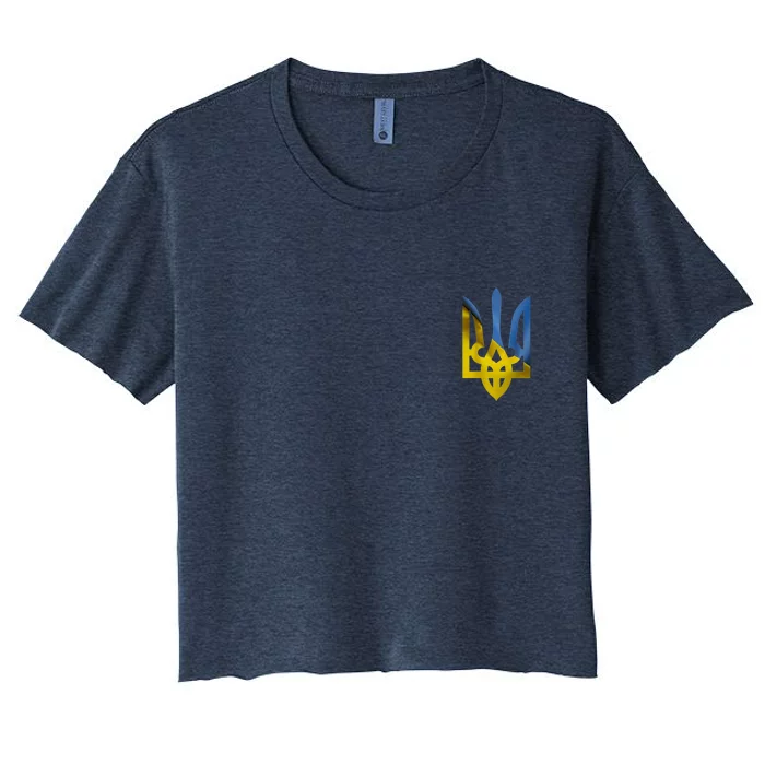 Ukraine Trident Coat Of Arms Flag Ukrainian Pride Women's Crop Top Tee