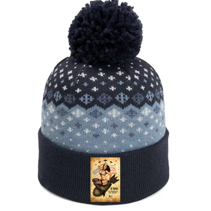 USO To Celebrate Our Troops Bombshell The Baniff Cuffed Pom Beanie