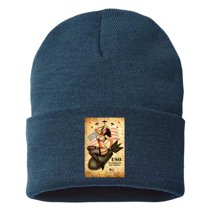 USO To Celebrate Our Troops Bombshell Sustainable Knit Beanie