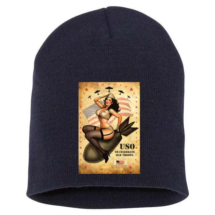 USO To Celebrate Our Troops Bombshell Short Acrylic Beanie