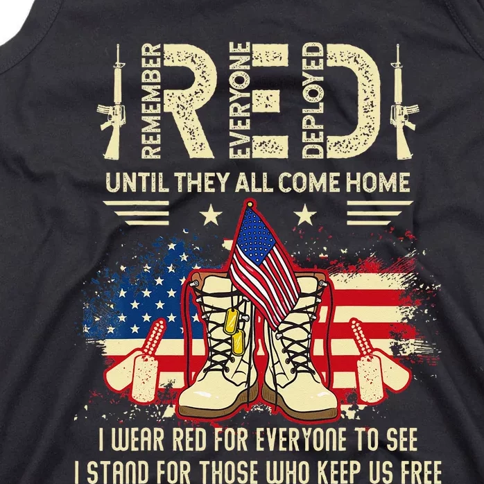 Until They Come Home My Soldier US Flag Red Friday Military Tank Top