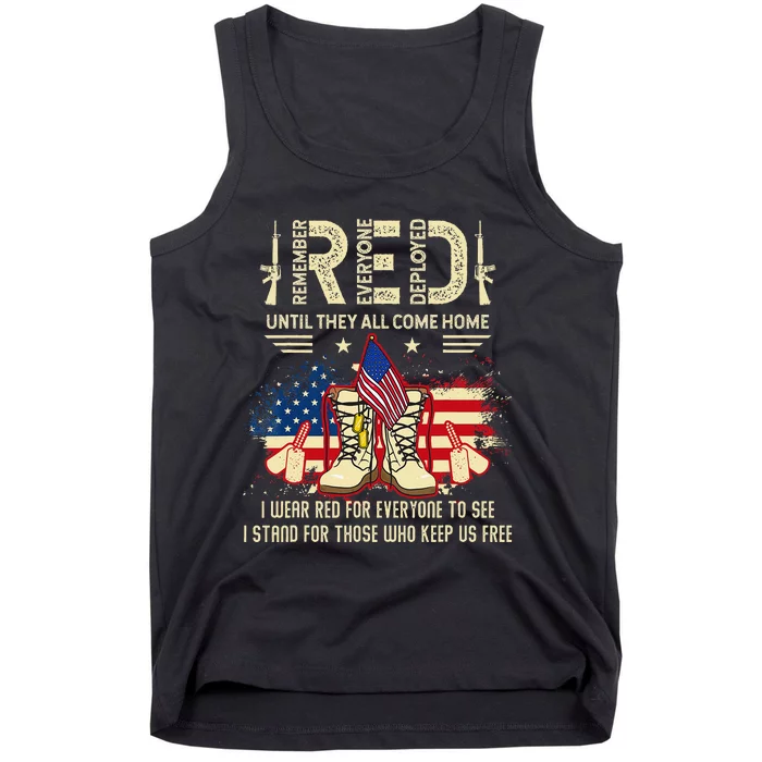 Until They Come Home My Soldier US Flag Red Friday Military Tank Top