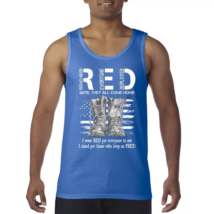 Until They Come Home My Soldier US Flag Red Friday Military Tank Top