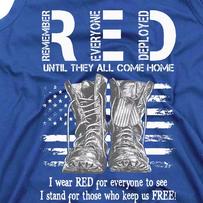 Until They Come Home My Soldier US Flag Red Friday Military Tank Top