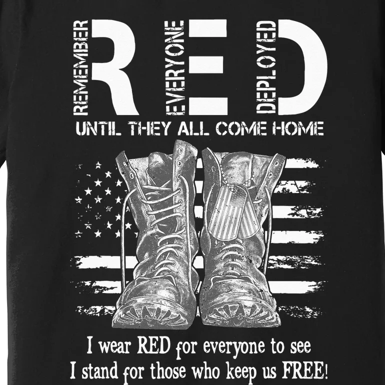 Until They Come Home My Soldier US Flag Red Friday Military Premium T-Shirt