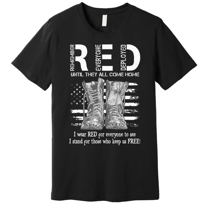 Until They Come Home My Soldier US Flag Red Friday Military Premium T-Shirt