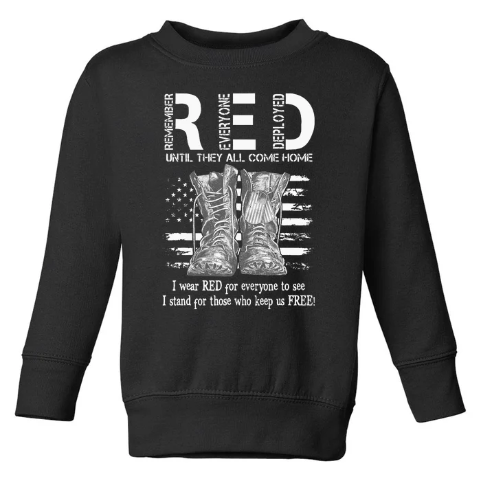 Until They Come Home My Soldier US Flag Red Friday Military Toddler Sweatshirt