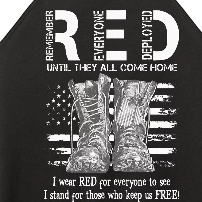 Until They Come Home My Soldier US Flag Red Friday Military Women’s Perfect Tri Rocker Tank