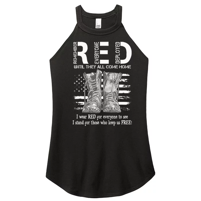 Until They Come Home My Soldier US Flag Red Friday Military Women’s Perfect Tri Rocker Tank