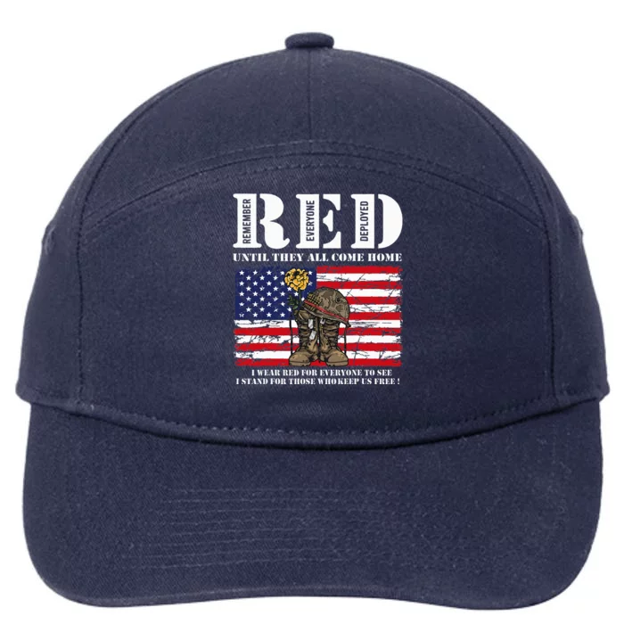 Until They Come Home My Soldier Red Friday Veterans Day 7-Panel Snapback Hat