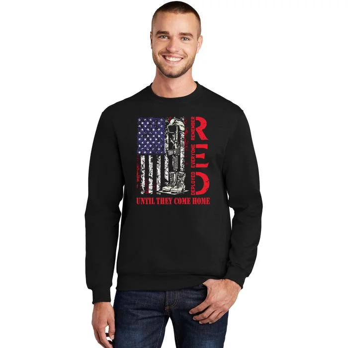 Until They Come Home Red Usa Flag Tall Sweatshirt