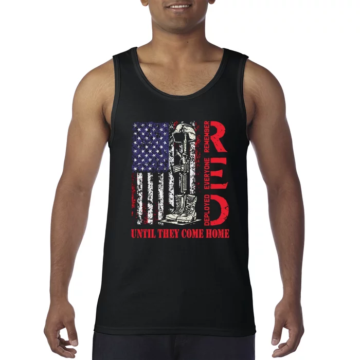 Until They Come Home Red Usa Flag Tank Top