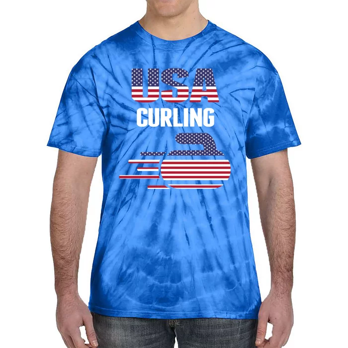 Usa Team Curling Rock Jersey Vintage Winter Sports Lovers Cool Gift Tie-Dye T-Shirt