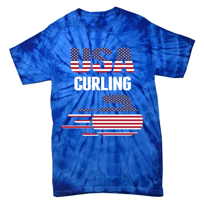 Usa Team Curling Rock Jersey Vintage Winter Sports Lovers Cool Gift Tie-Dye T-Shirt