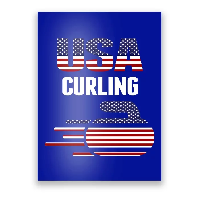 Usa Team Curling Rock Jersey Vintage Winter Sports Lovers Gift Poster