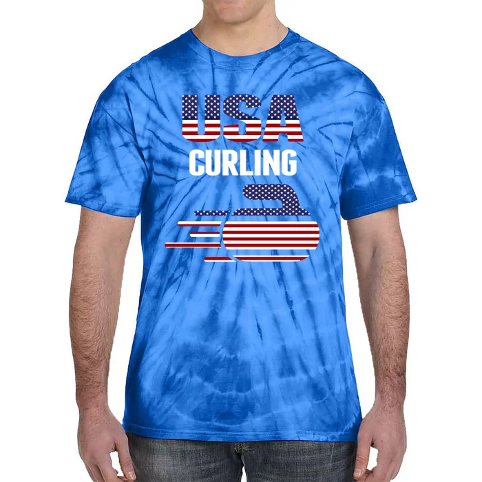 Usa Team Curling Rock Jersey Vintage Winter Sports Lovers Gift Tie-Dye T-Shirt