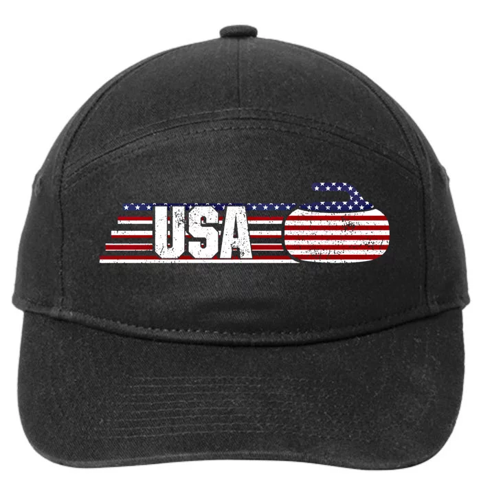 Usa Team Curling Sport Gift 7-Panel Snapback Hat