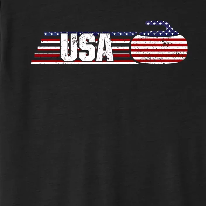 Usa Team Curling Sport Gift ChromaSoft Performance T-Shirt