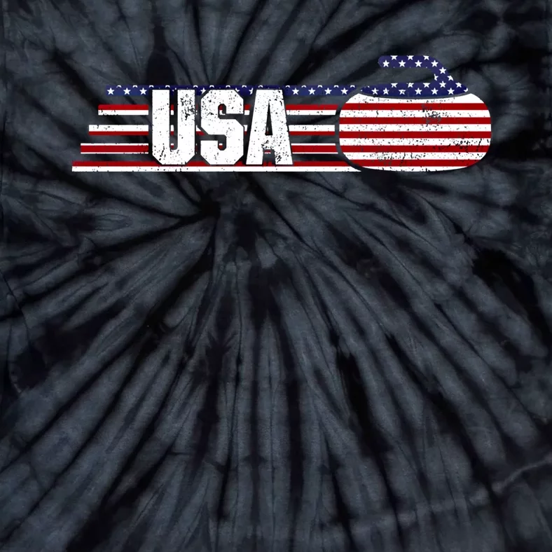 Usa Team Curling Sport Gift Tie-Dye T-Shirt