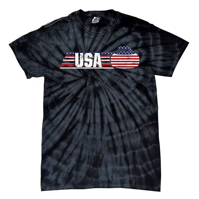 Usa Team Curling Sport Gift Tie-Dye T-Shirt