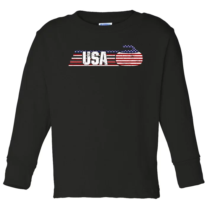 Usa Team Curling Sport Gift Toddler Long Sleeve Shirt