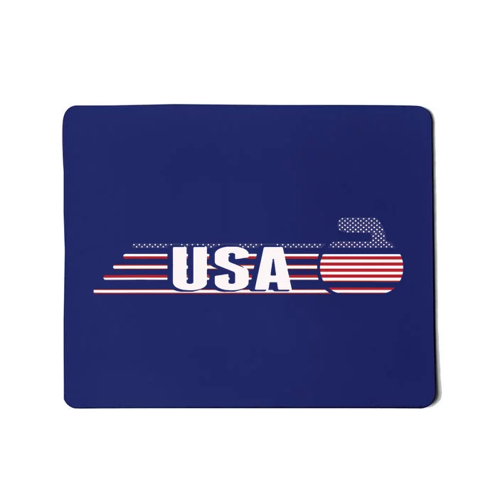 USA Team Curling Rock Jersey Vintage Winter Sports Lovers Mousepad