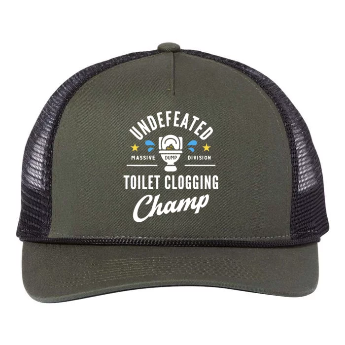 Undefeated Toilet Clogging Champ Retro Rope Trucker Hat Cap