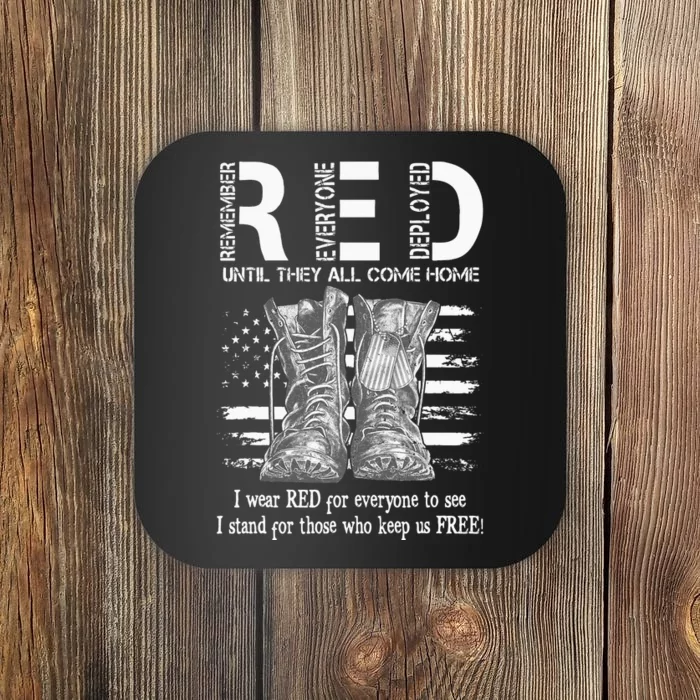 Until They Come Home My Soldier US Flag Red Friday Military Coaster