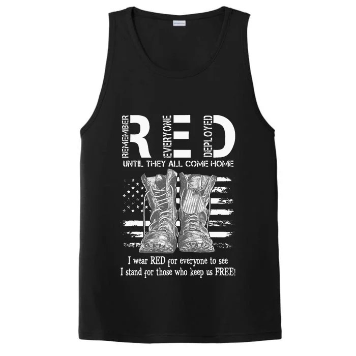 Until They Come Home My Soldier US Flag Red Friday Military Performance Tank