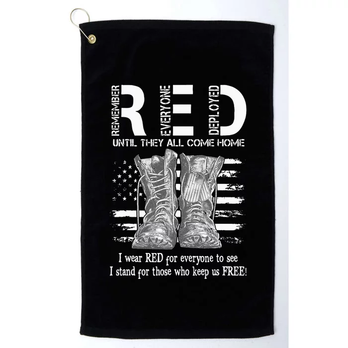 Until They Come Home My Soldier US Flag Red Friday Military Platinum Collection Golf Towel