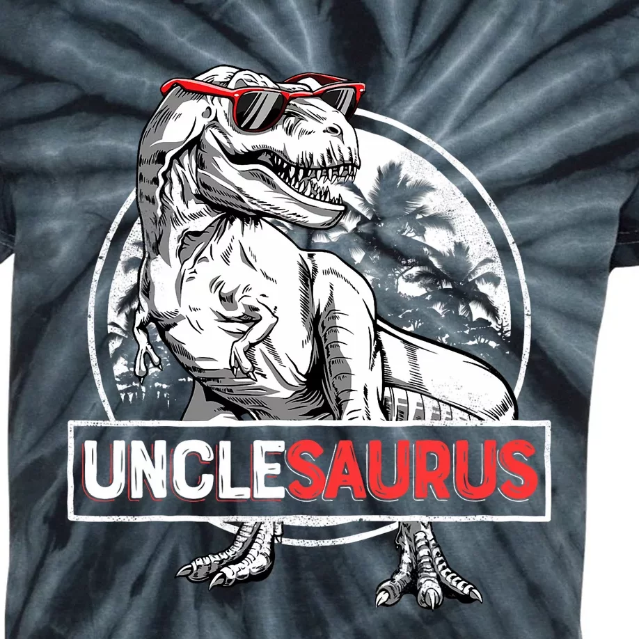 Unclesaurus Trex Dinosaur Gift Uncle Saurus Family Matching Kids Tie-Dye T-Shirt