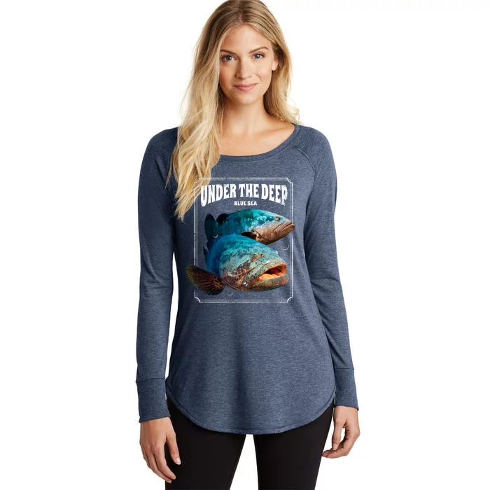 Under The Deep Blue Sea Fish Women's Perfect Tri Tunic Long Sleeve Shirt