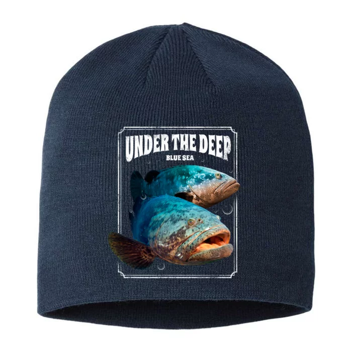 Under The Deep Blue Sea Fish 8 1/2in Sustainable Knit Beanie