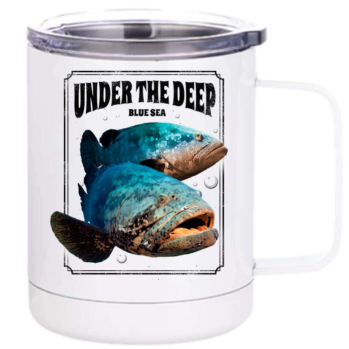 Under The Deep Blue Sea Fish Front & Back 12oz Stainless Steel Tumbler Cup