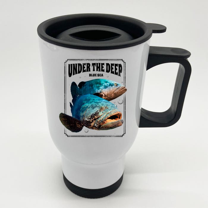 Under The Deep Blue Sea Fish Front & Back Stainless Steel Travel Mug