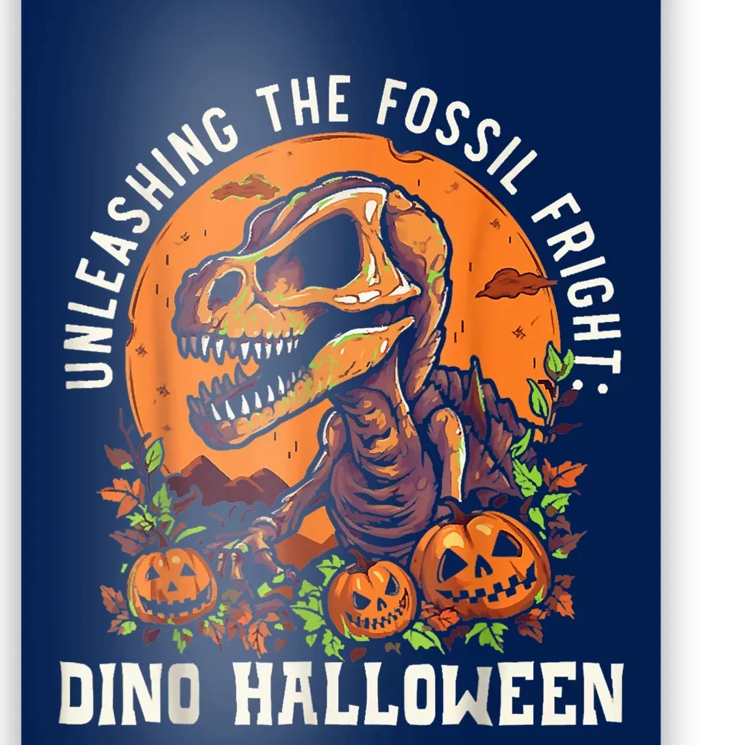 Unleashing The Fossil Fright Dino Halloween, Funny Halloween Poster