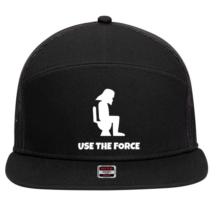 Use The Force Funny Pooping 7 Panel Mesh Trucker Snapback Hat