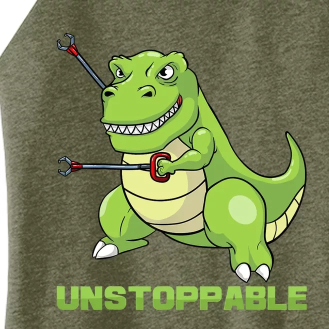 Unstoppable Tyrannosaur Funny T Rex Dino Lovers Humor Outfit Women’s Perfect Tri Rocker Tank